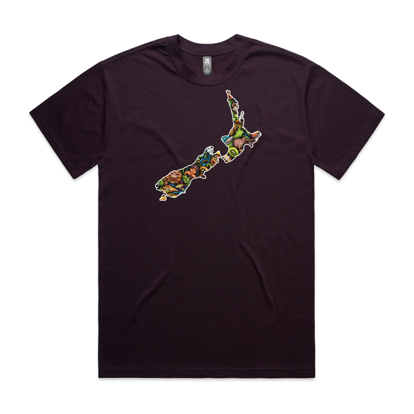 Mens NZ Map Collage Heavy Tee