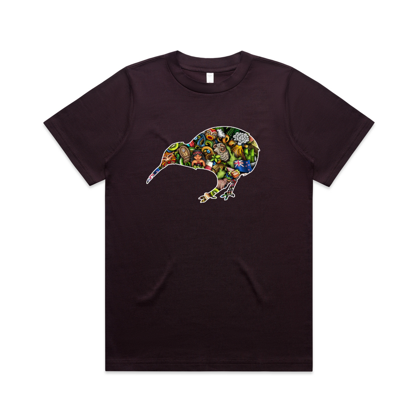 Womens Kiwi Collage Heavy Tee