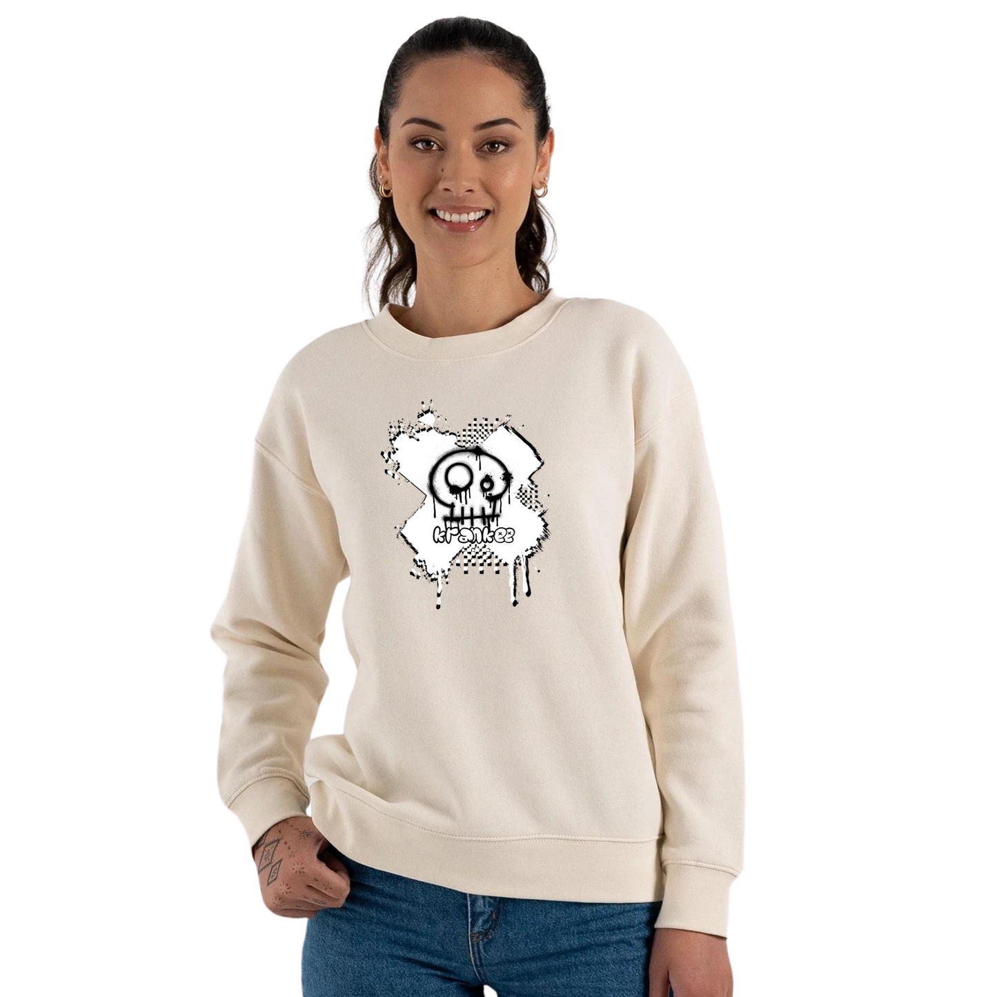 Womens Spray Paint Crew Neck