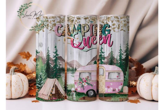 Pink Camping Queen - Tumbler & Bottle