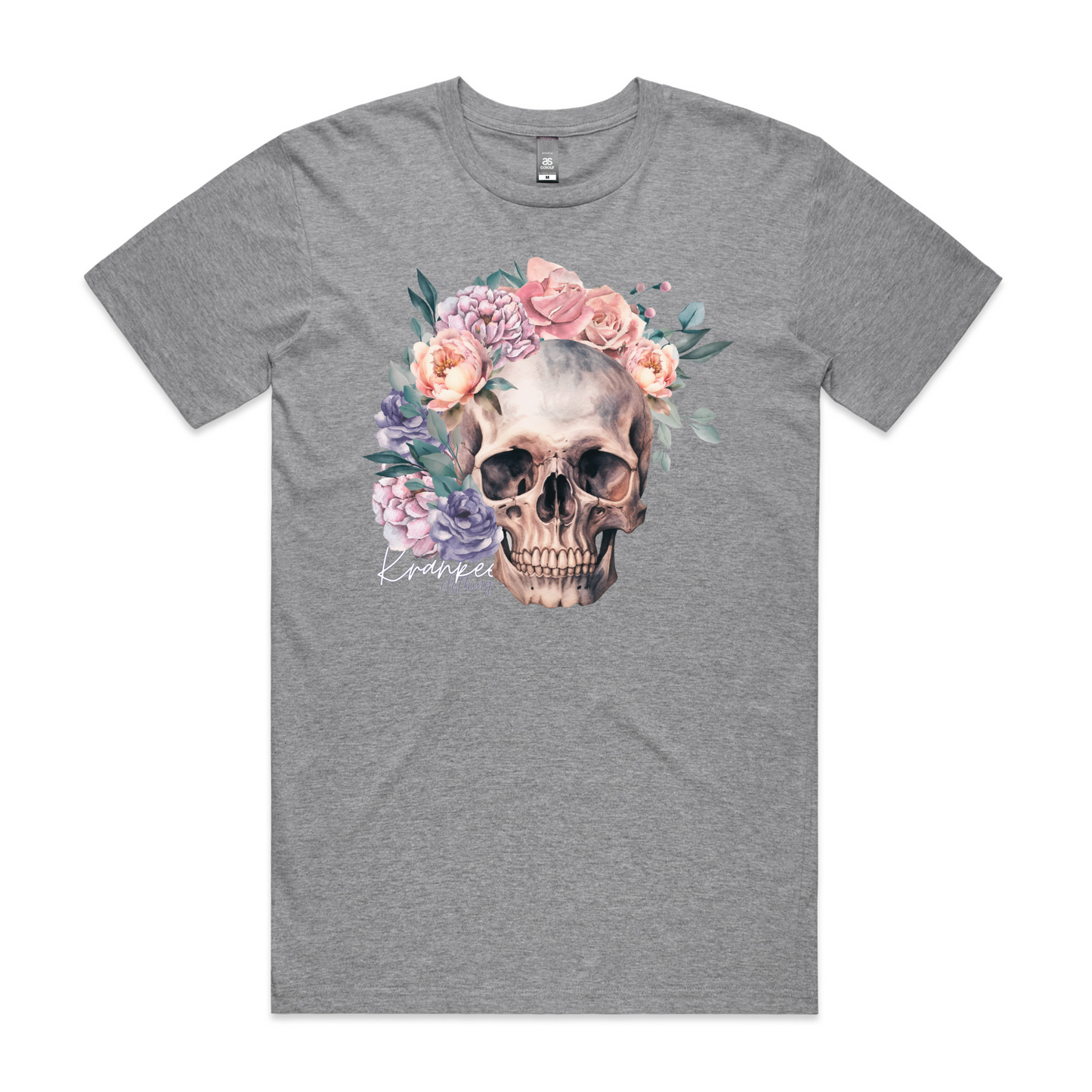 Mens Floral Skull Tee