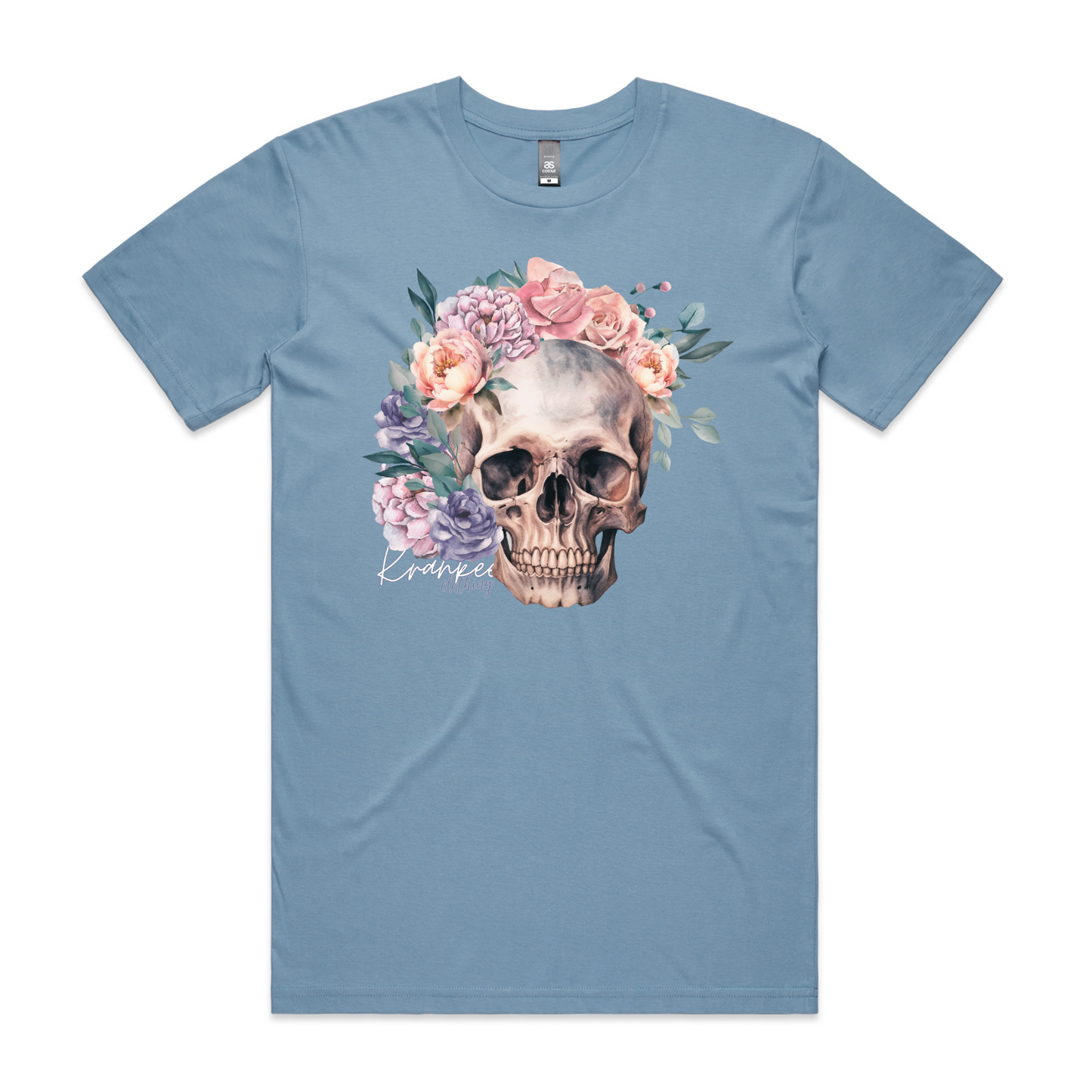 Mens Floral Skull Tee