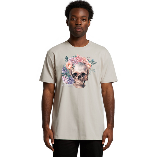 Mens Floral Skull PLUS Tee