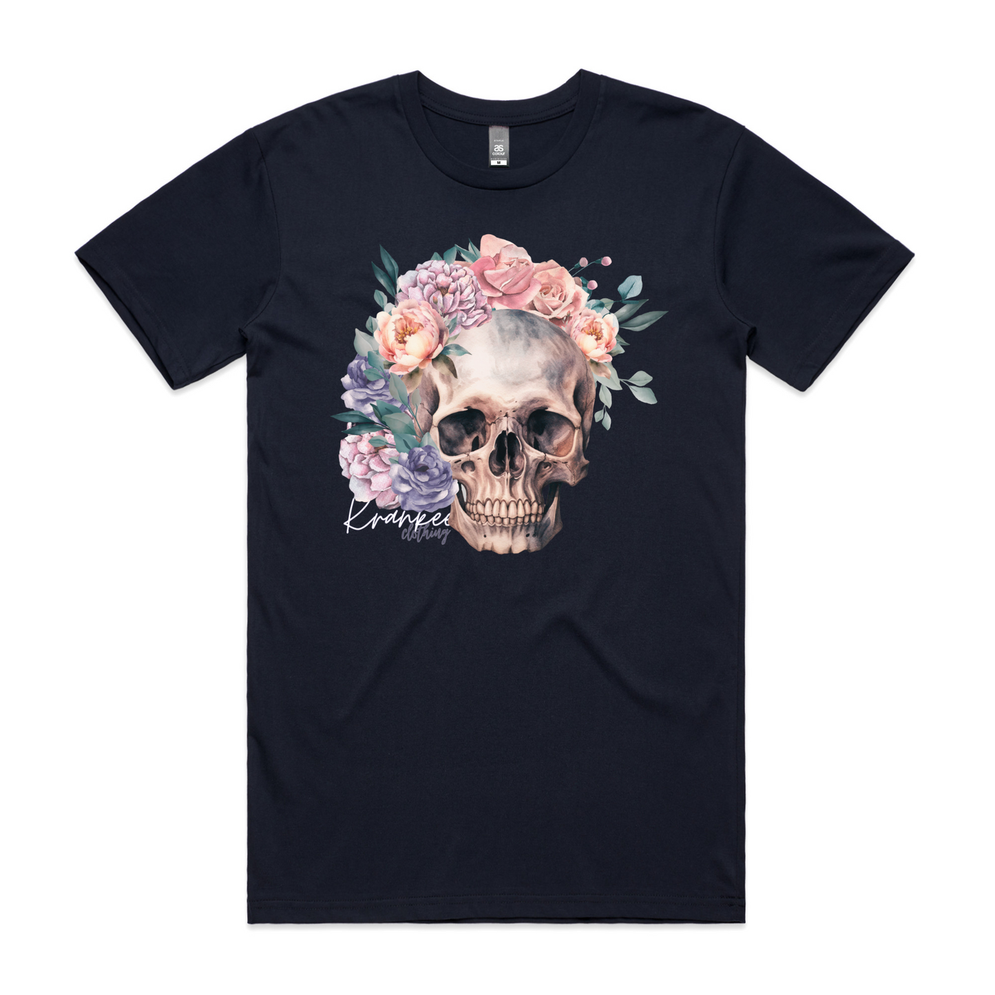 Mens Floral Skull Tee