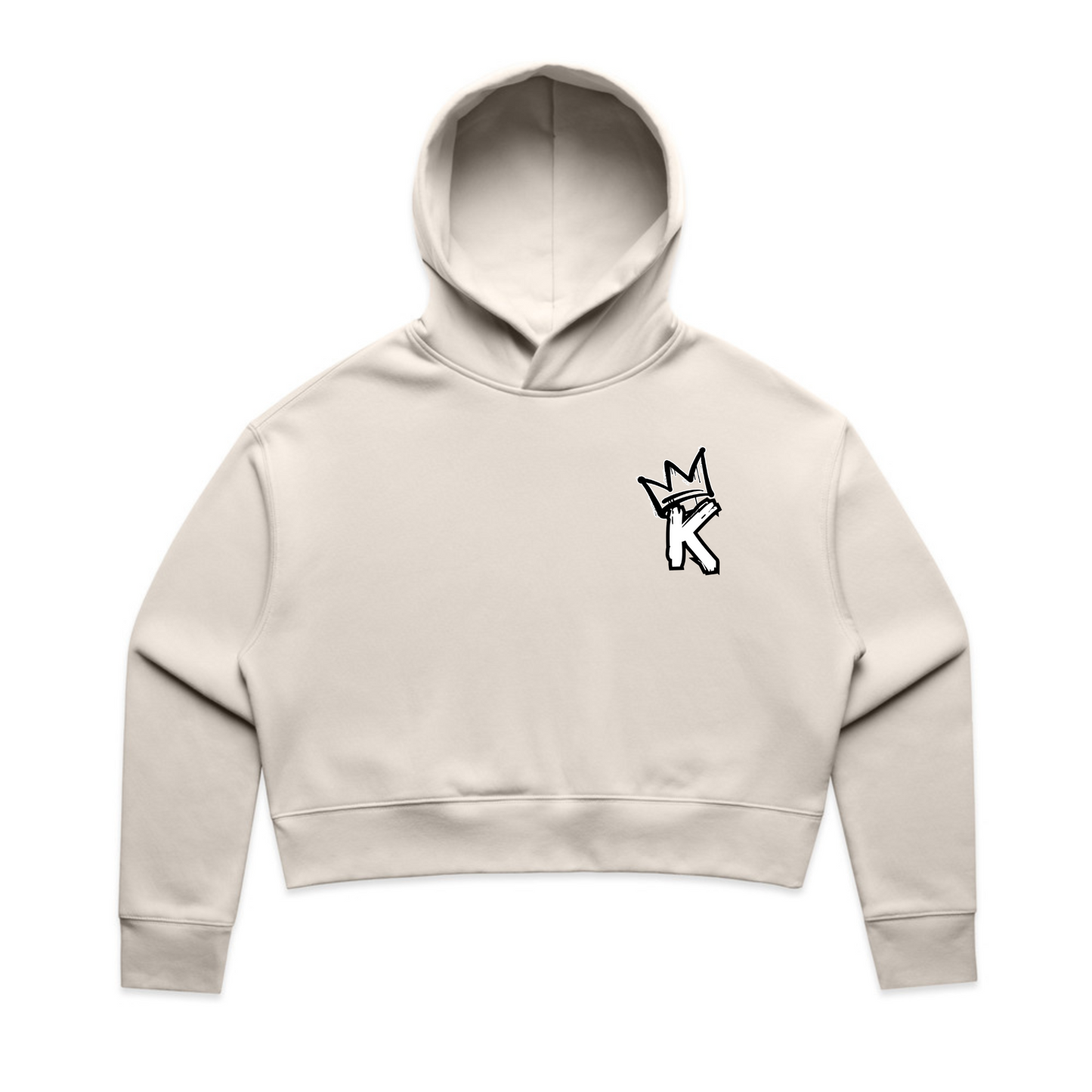 B/W Back Crown - Womens Crop Hoodie