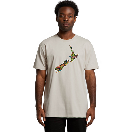Mens NZ Map Collage Tee