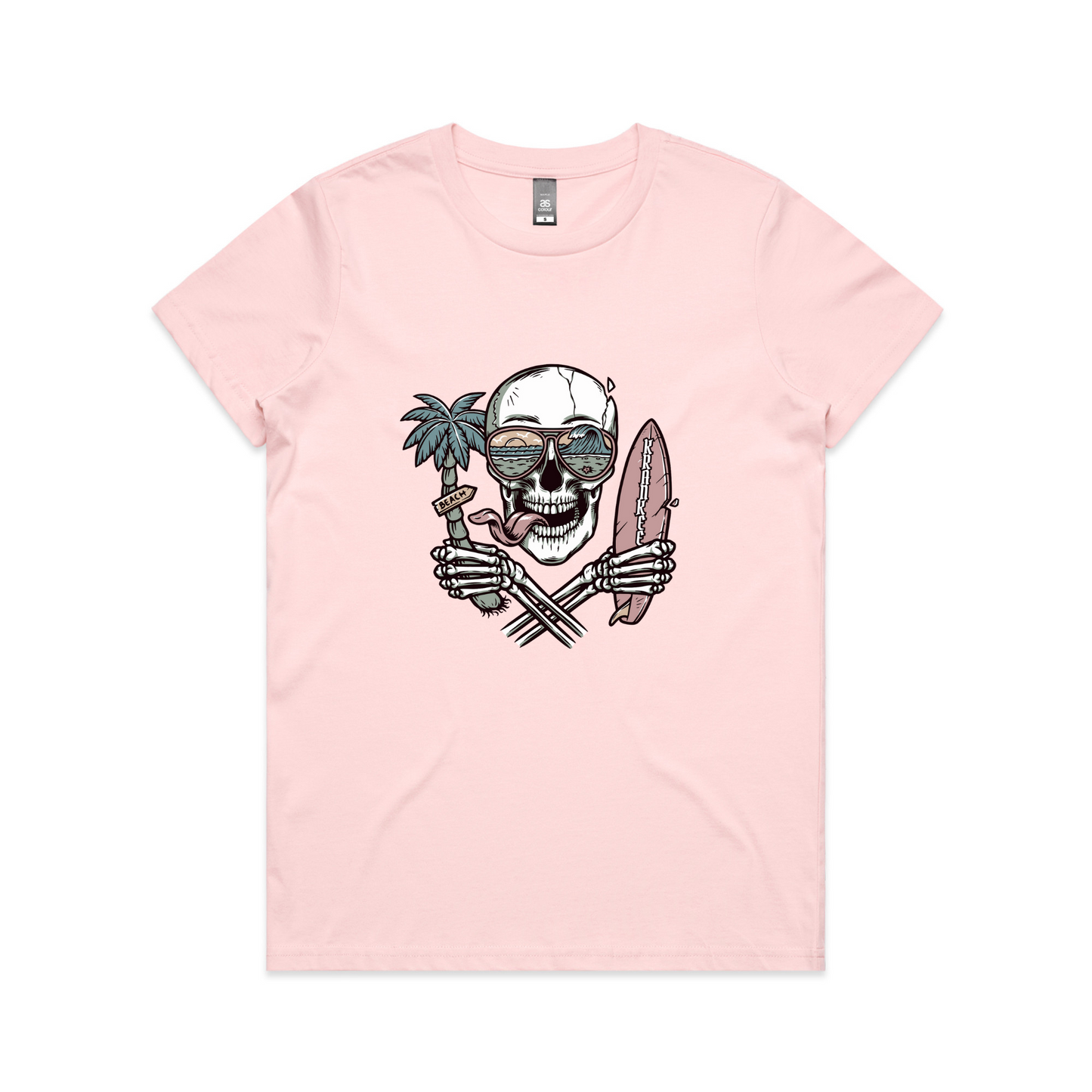 Womens Surf Skull Tee